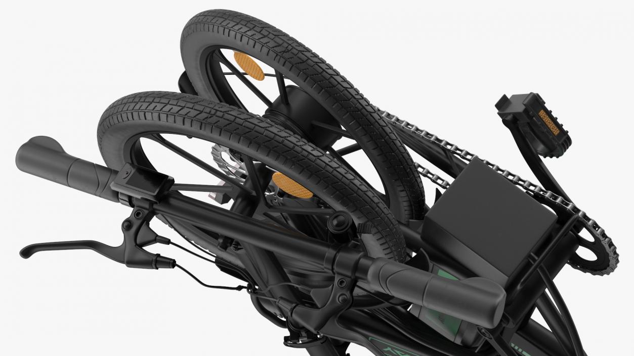 Removable Battery E Bike Black Folded 3D