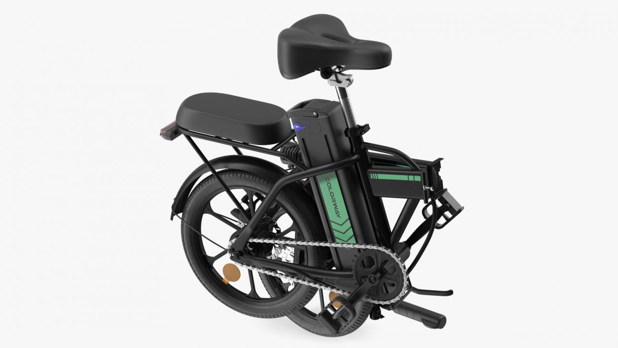 Removable Battery E Bike Black Folded 3D