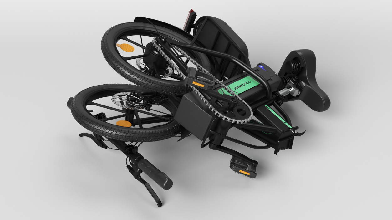 Removable Battery E Bike Black Folded 3D