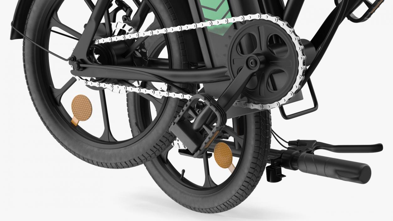 Removable Battery E Bike Black Folded 3D