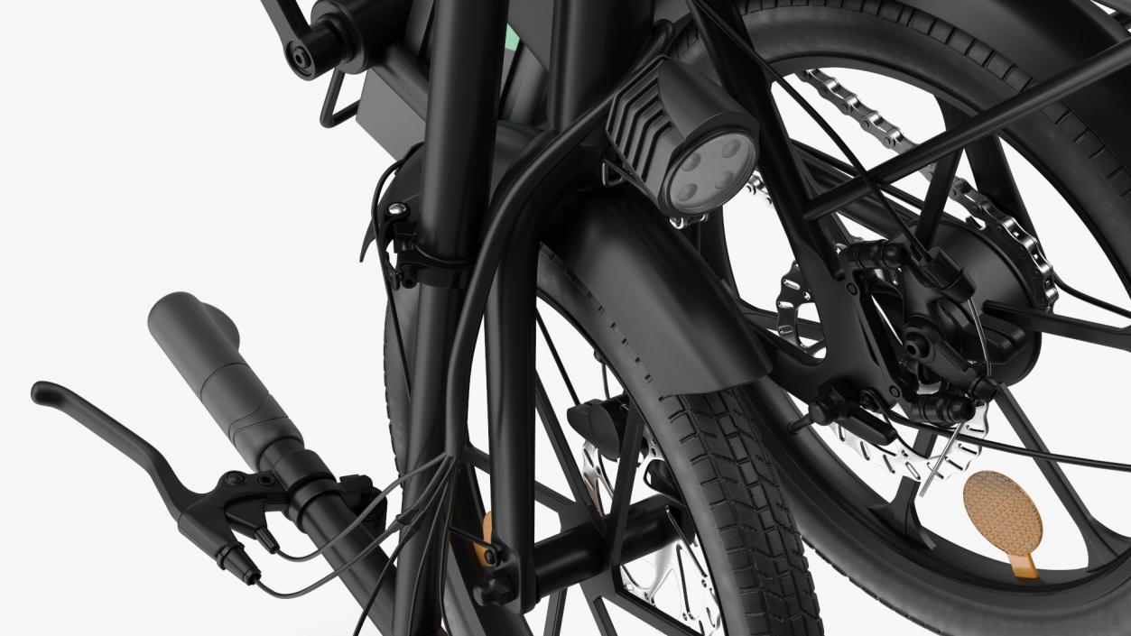 Removable Battery E Bike Black Folded 3D