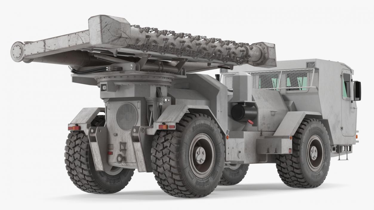 3D White Hydrema 910 Mine Clearing Vehicle Used Rigged