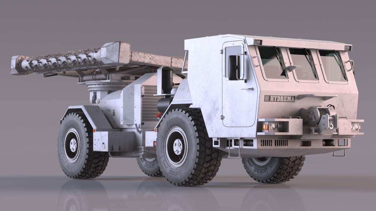 3D White Hydrema 910 Mine Clearing Vehicle Used Rigged