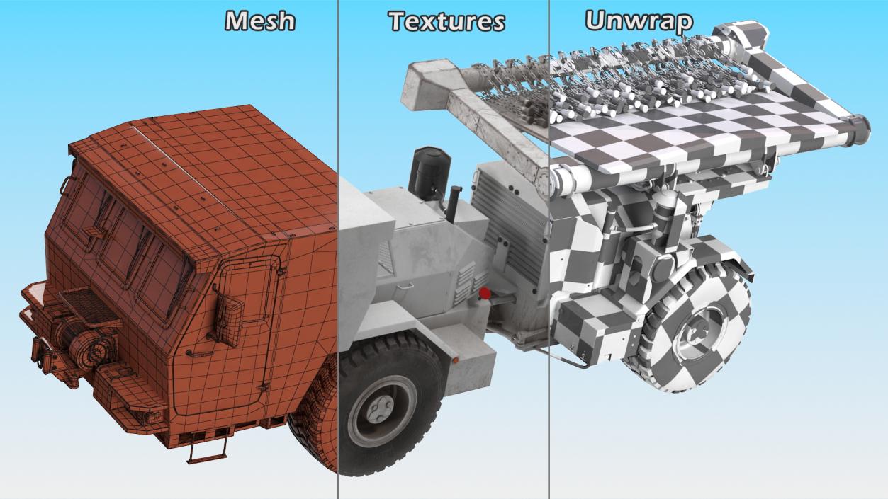 3D White Hydrema 910 Mine Clearing Vehicle Used Rigged