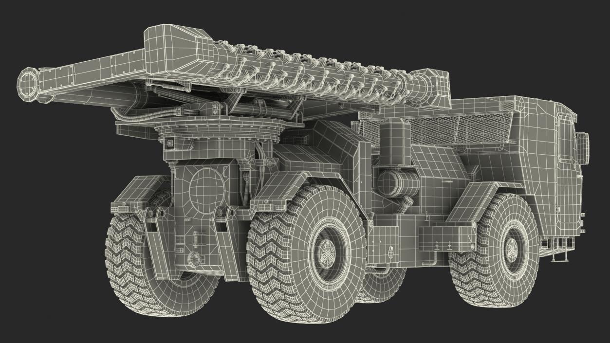 3D White Hydrema 910 Mine Clearing Vehicle Used Rigged