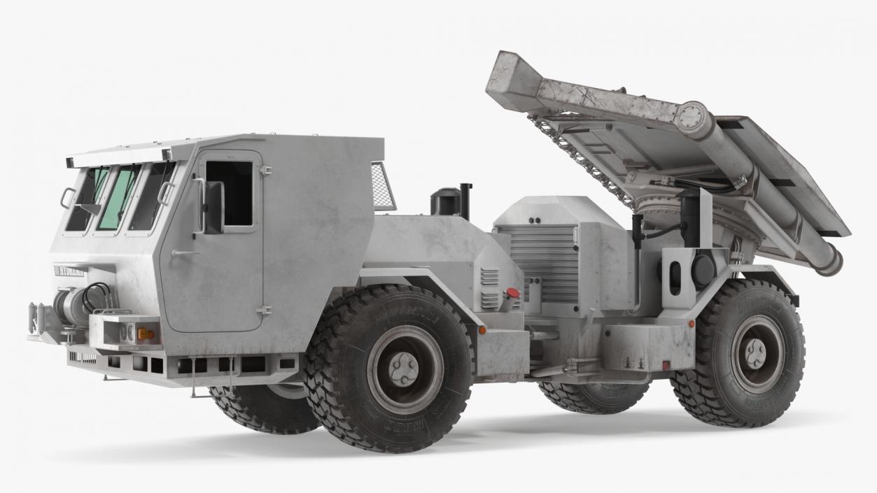 3D White Hydrema 910 Mine Clearing Vehicle Used Rigged