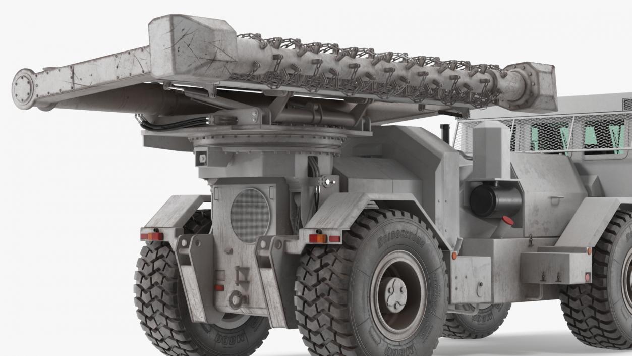 3D White Hydrema 910 Mine Clearing Vehicle Used Rigged