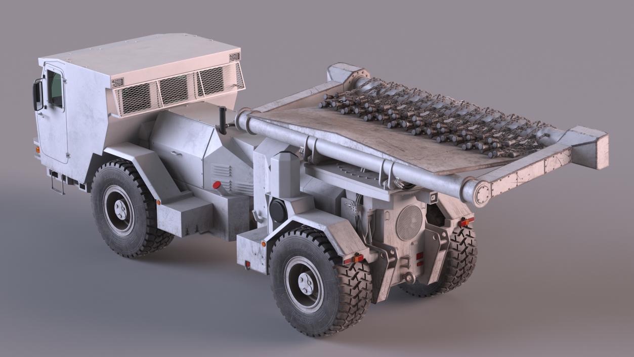 3D White Hydrema 910 Mine Clearing Vehicle Used Rigged