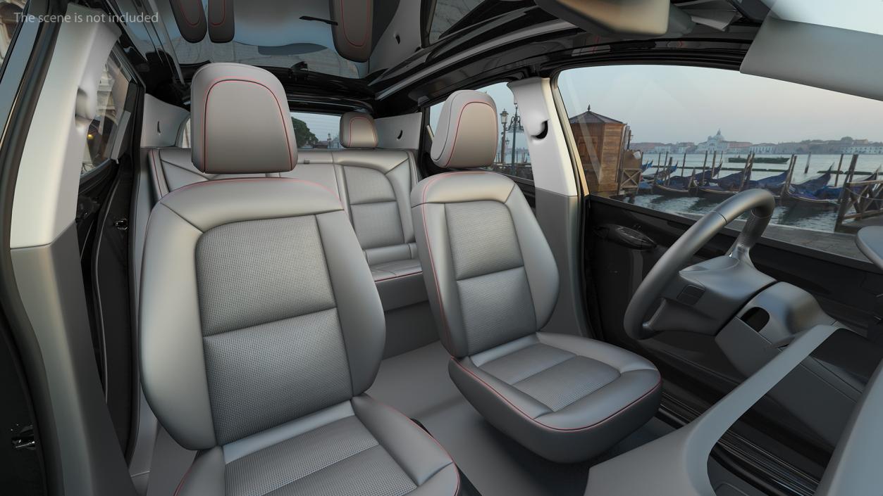 Electric Family Vehicle Simple Interior 3D model