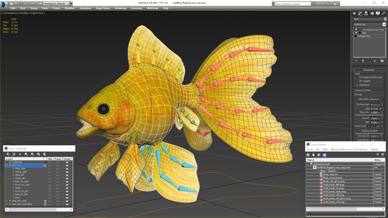 3D model Goldfish Rigged