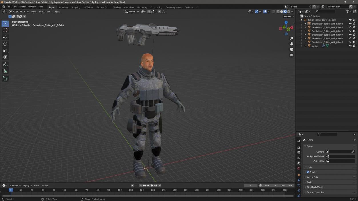 Future Soldier Fully Equipped 3D model