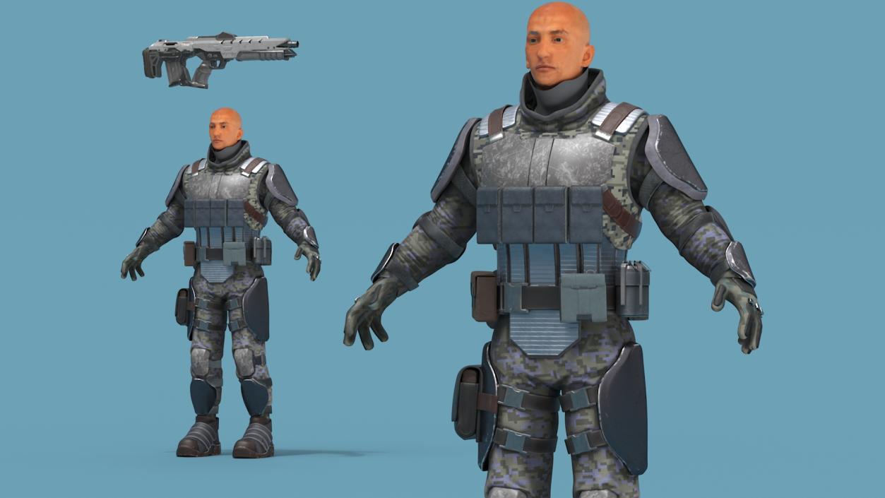 Future Soldier Fully Equipped 3D model