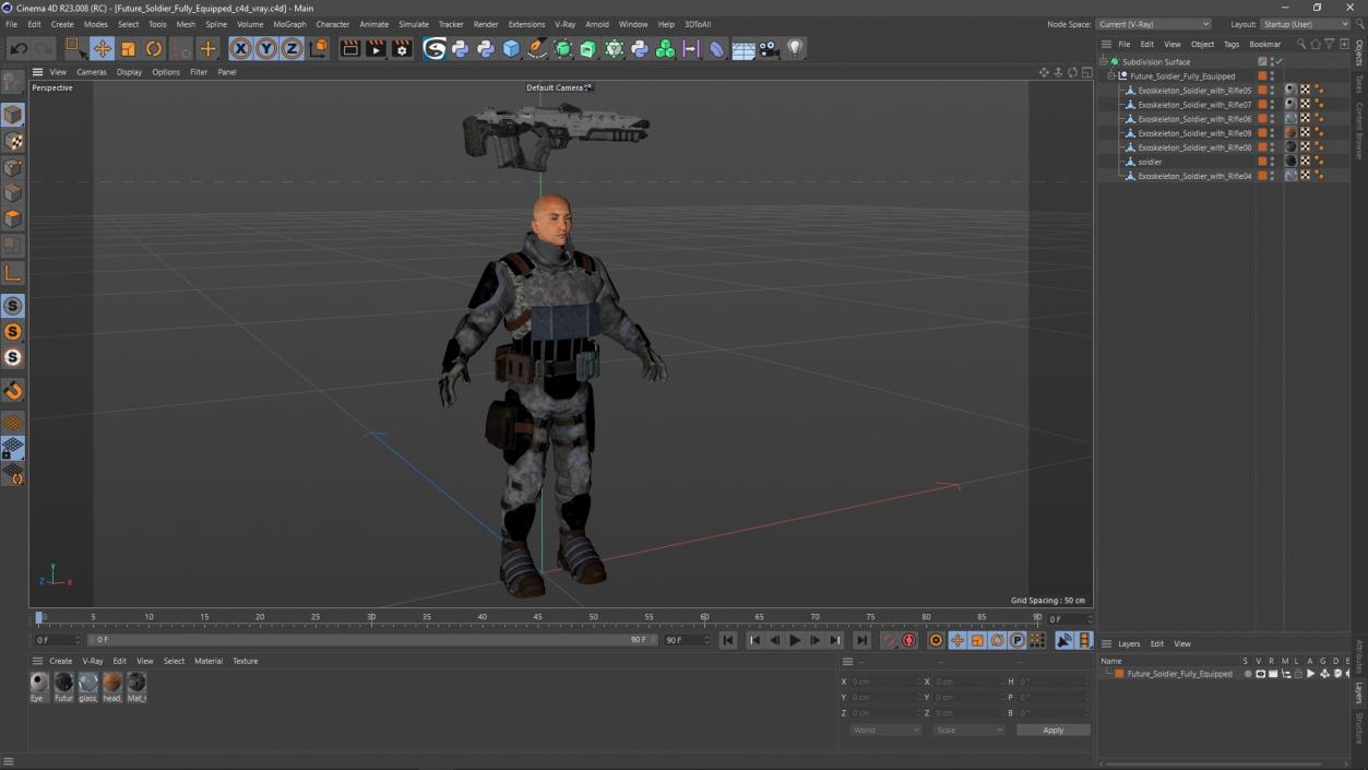 Future Soldier Fully Equipped 3D model