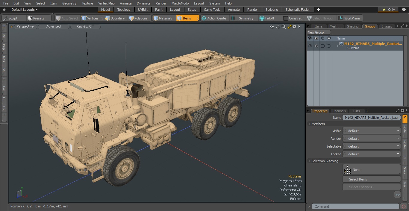 3D M142 HIMARS Multiple Rocket Launcher Desert model