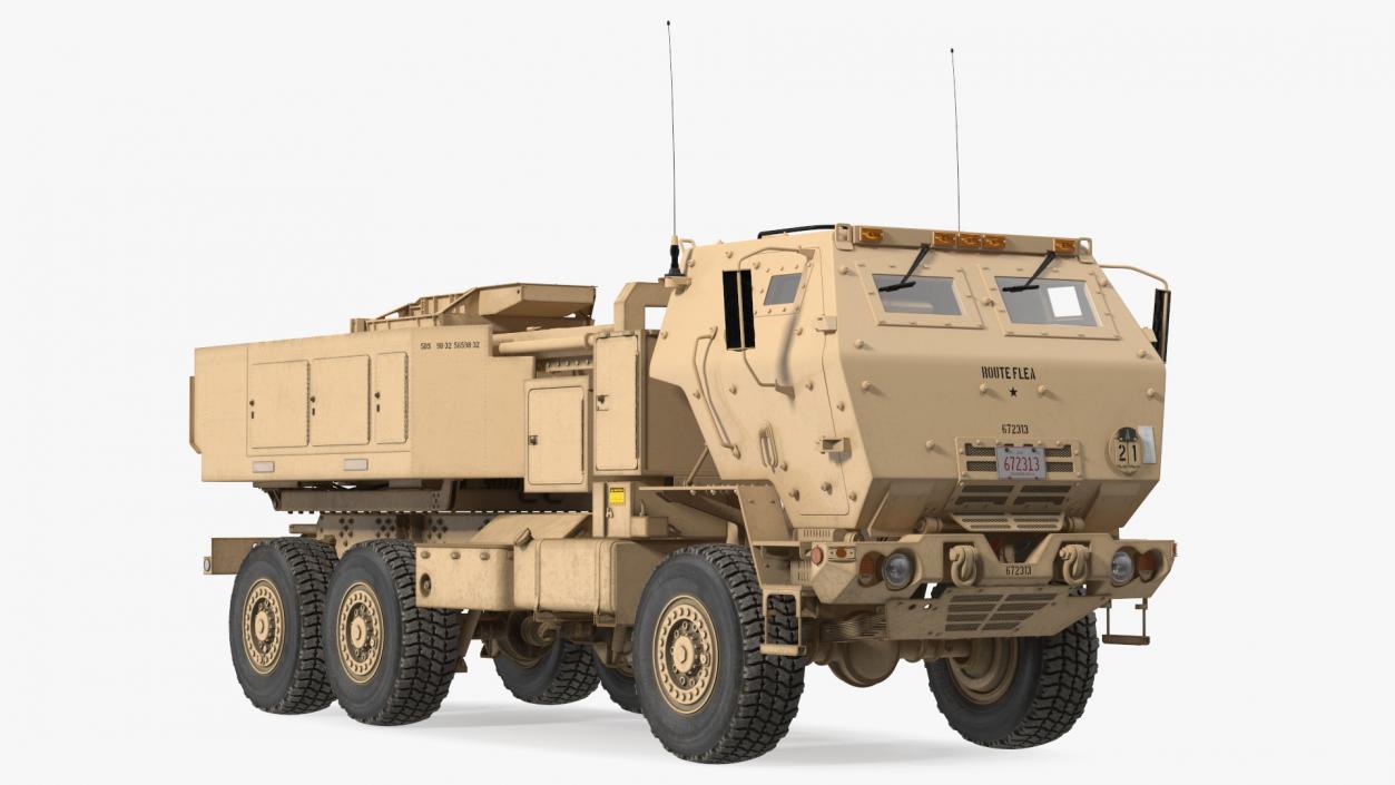 3D M142 HIMARS Multiple Rocket Launcher Desert model