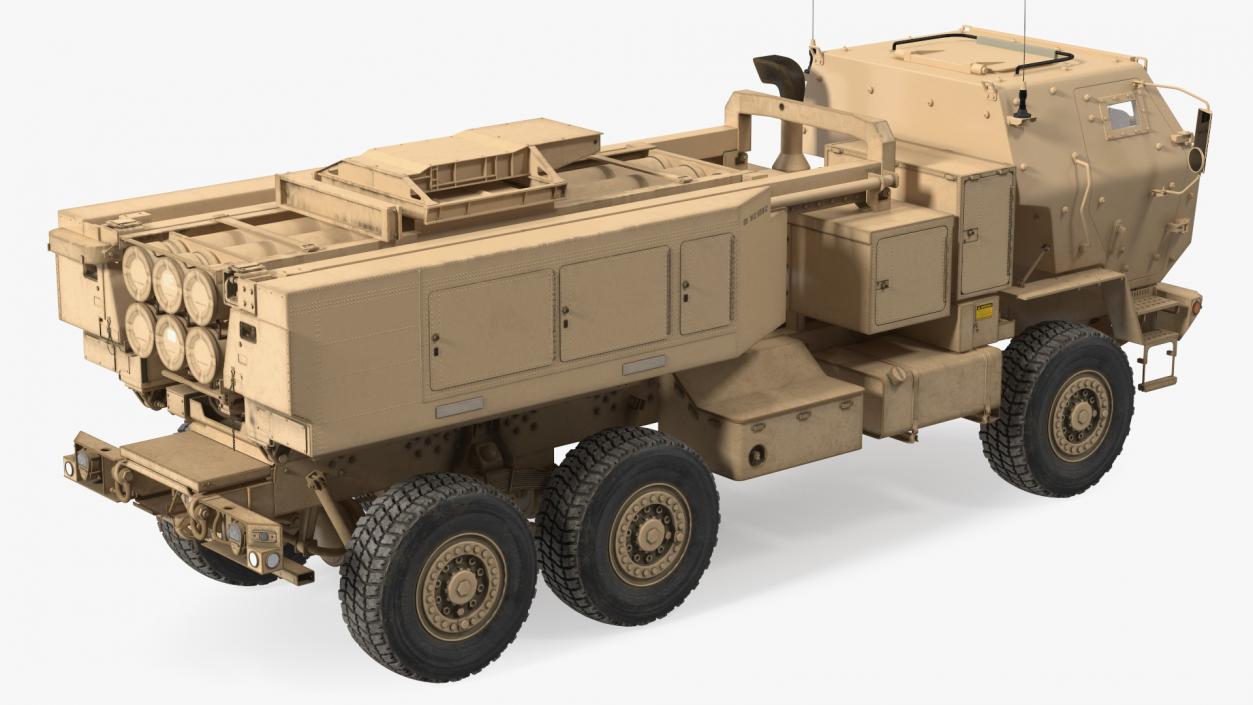 3D M142 HIMARS Multiple Rocket Launcher Desert model