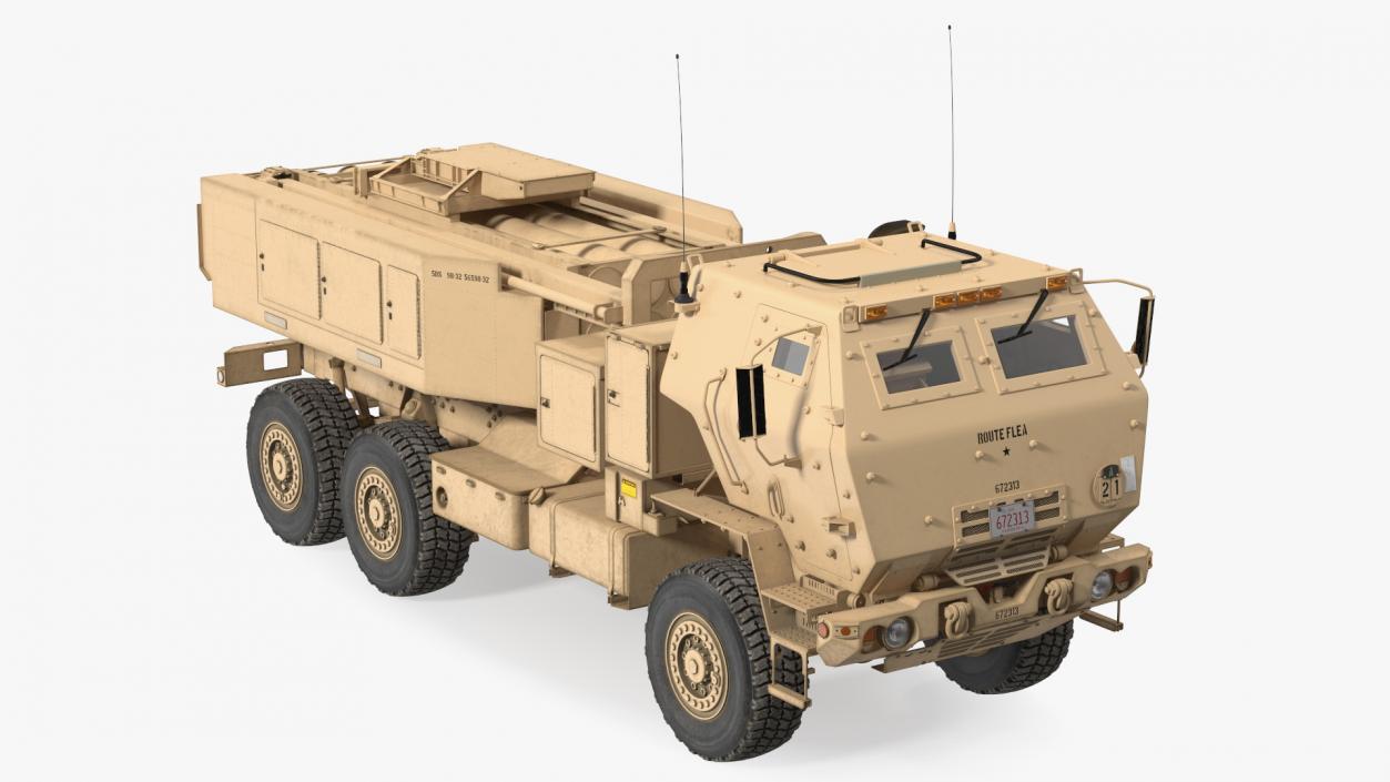 3D M142 HIMARS Multiple Rocket Launcher Desert model