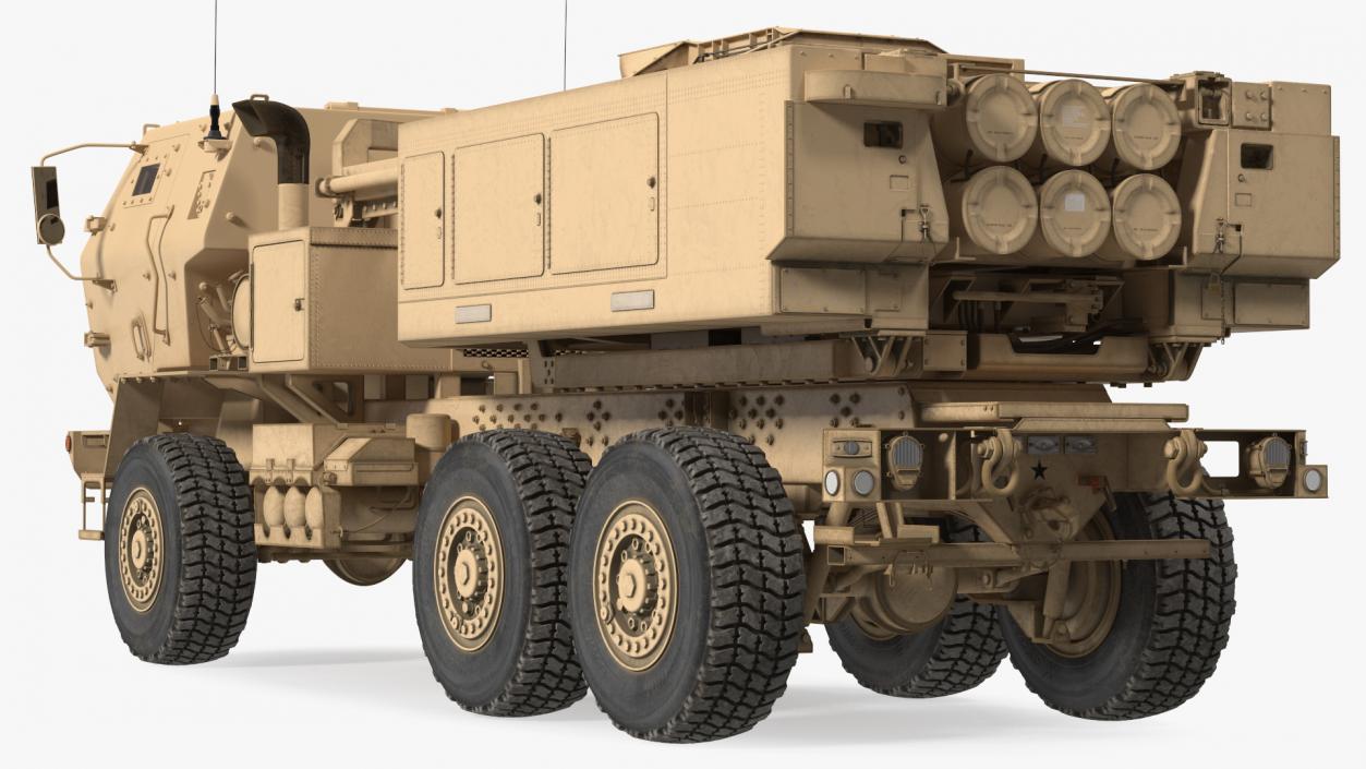 3D M142 HIMARS Multiple Rocket Launcher Desert model