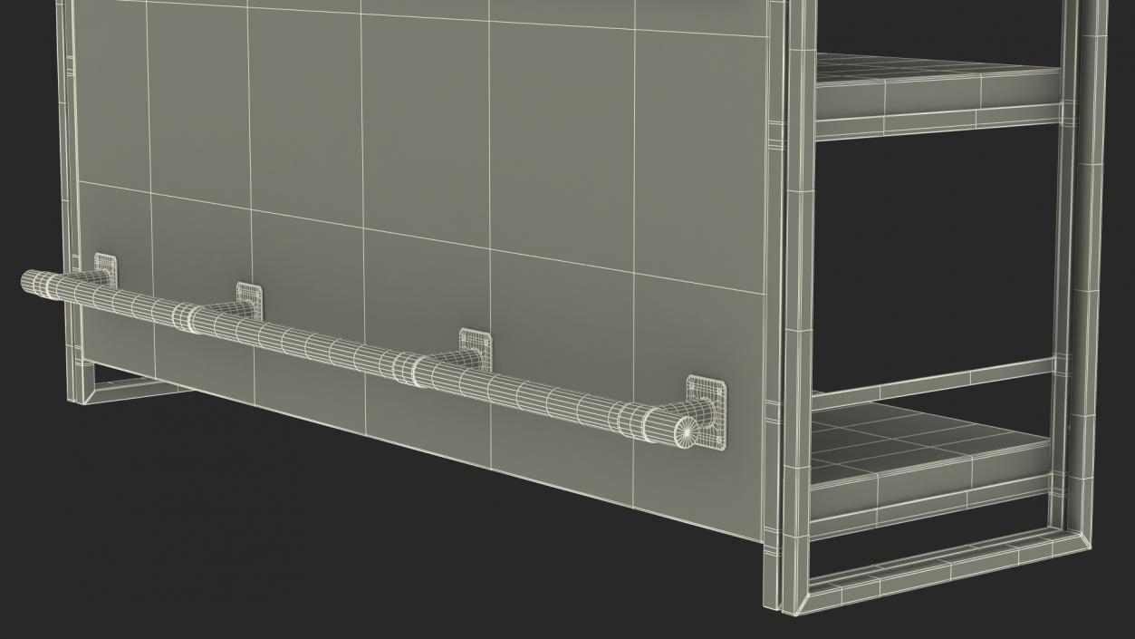 3D Home Bar Counter Unit Industrial Style model