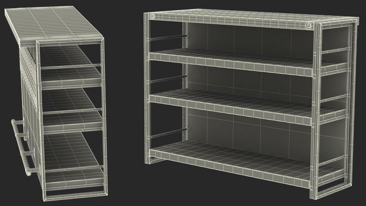 3D Home Bar Counter Unit Industrial Style model