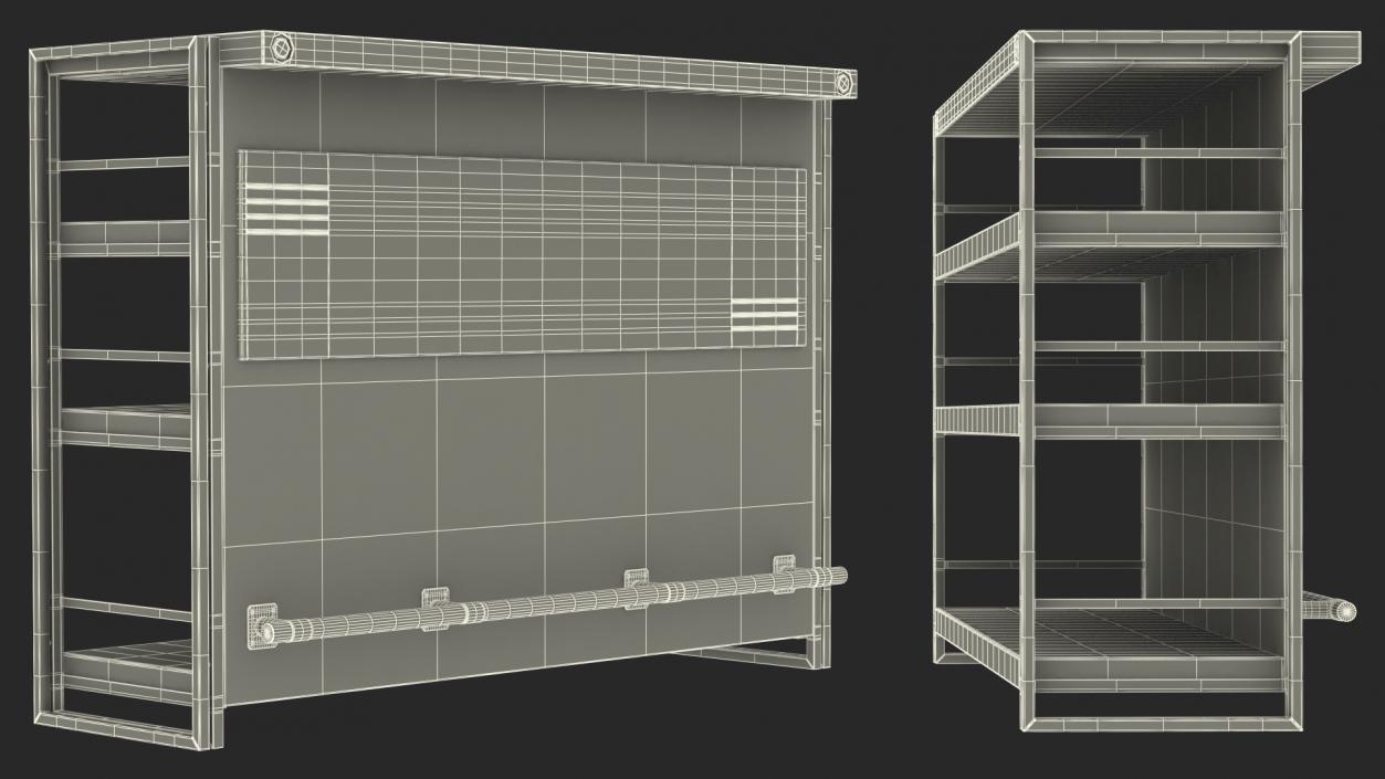 3D Home Bar Counter Unit Industrial Style model