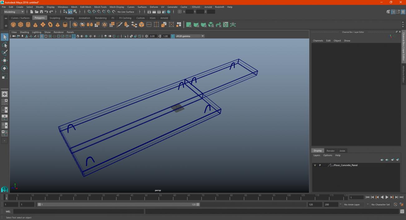 3D model Floor Concrete Panel