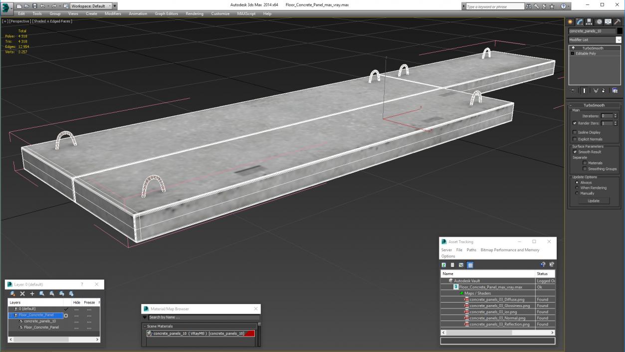 3D model Floor Concrete Panel