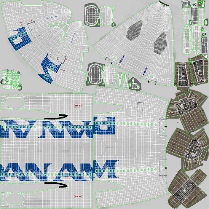 3D Airbus A310-300 Pan American model