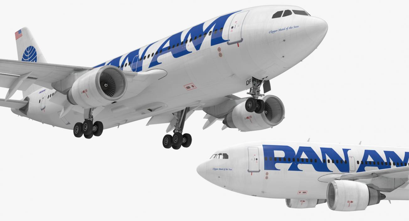 3D Airbus A310-300 Pan American model