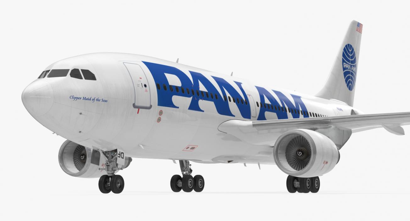 3D Airbus A310-300 Pan American model