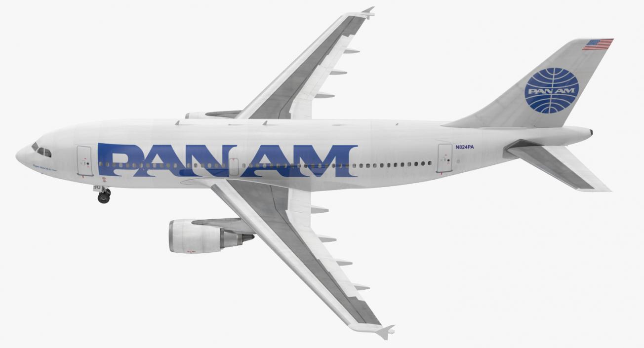 3D Airbus A310-300 Pan American model