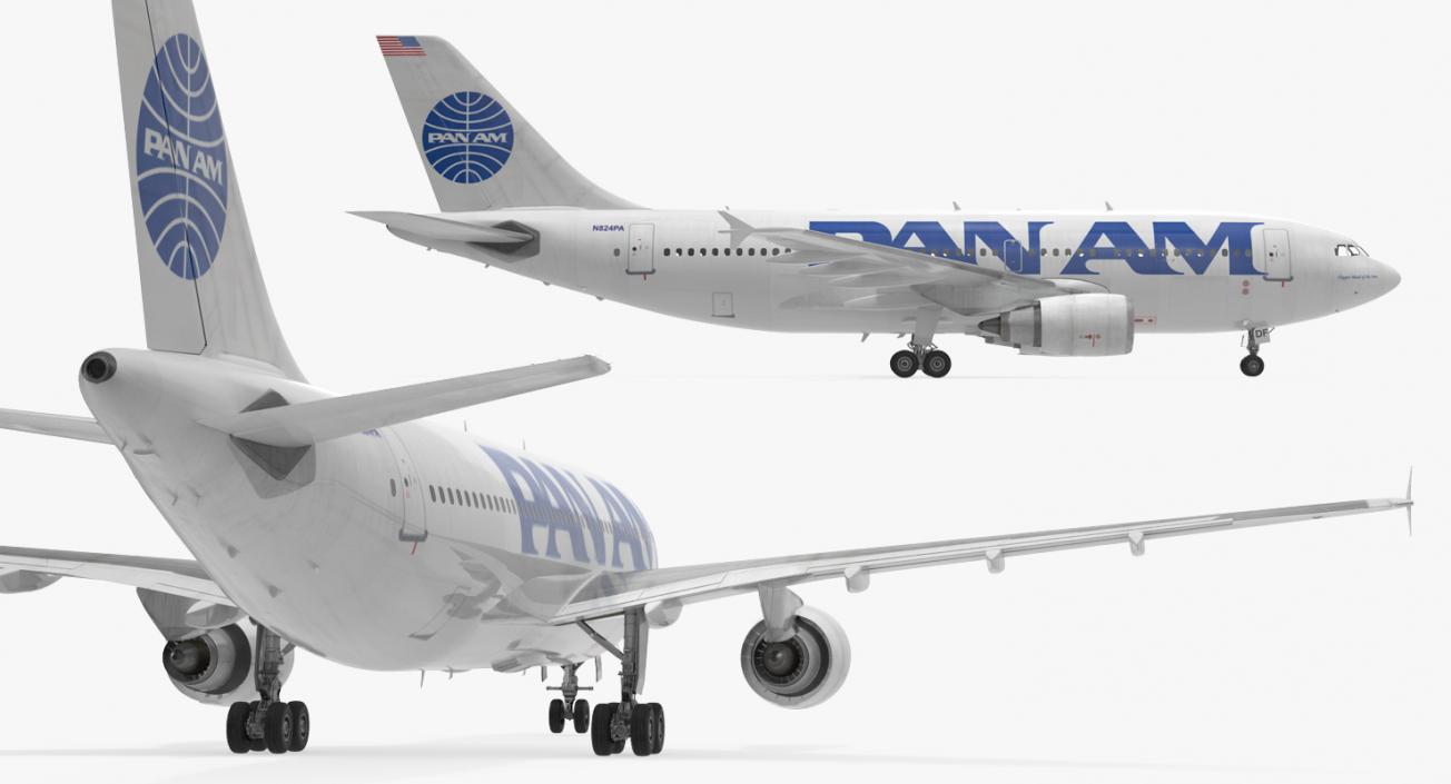 3D Airbus A310-300 Pan American model