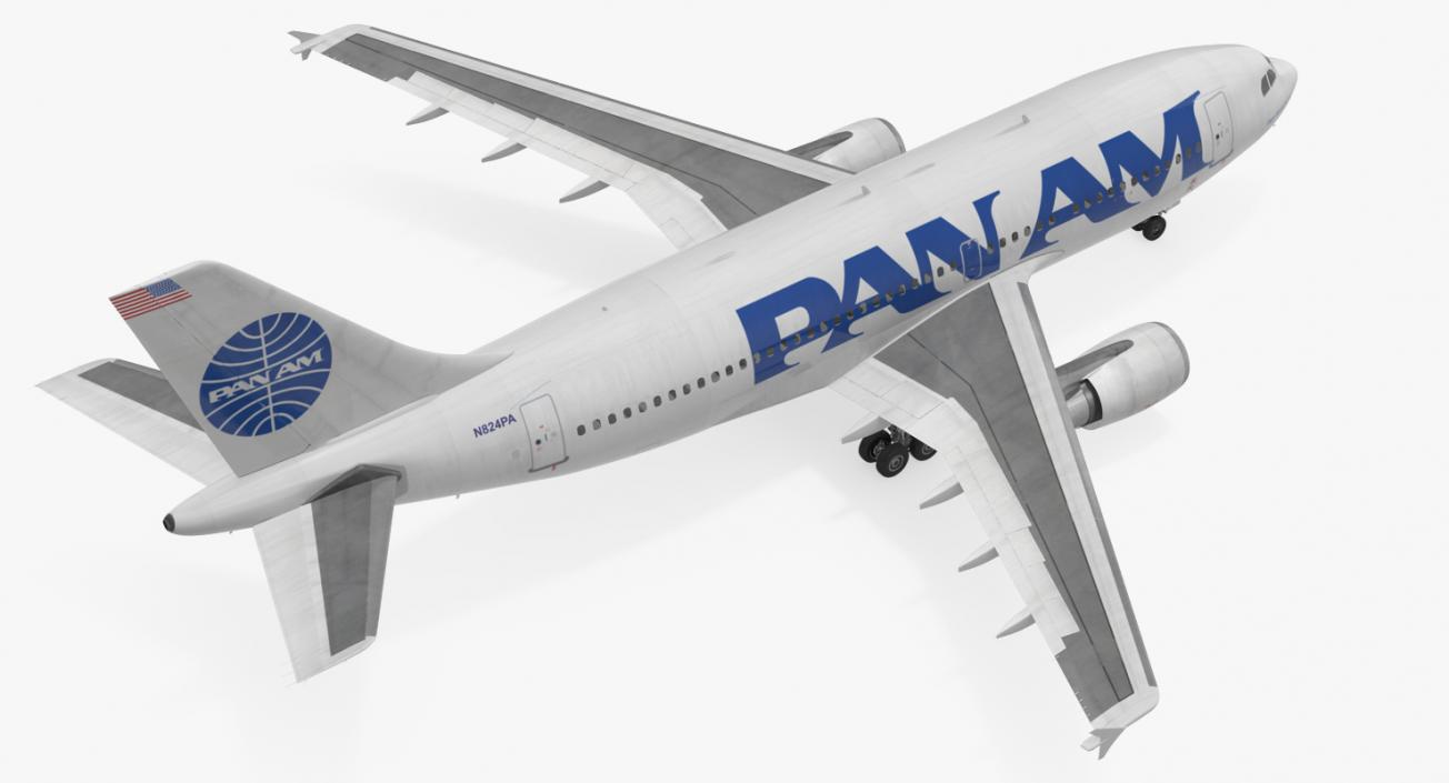 3D Airbus A310-300 Pan American model