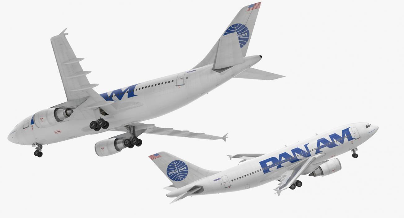 3D Airbus A310-300 Pan American model