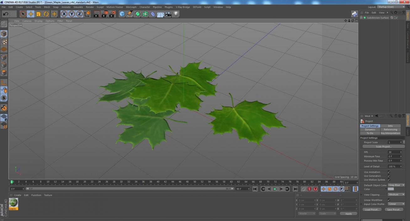 3D model Green Maple Leaves 2