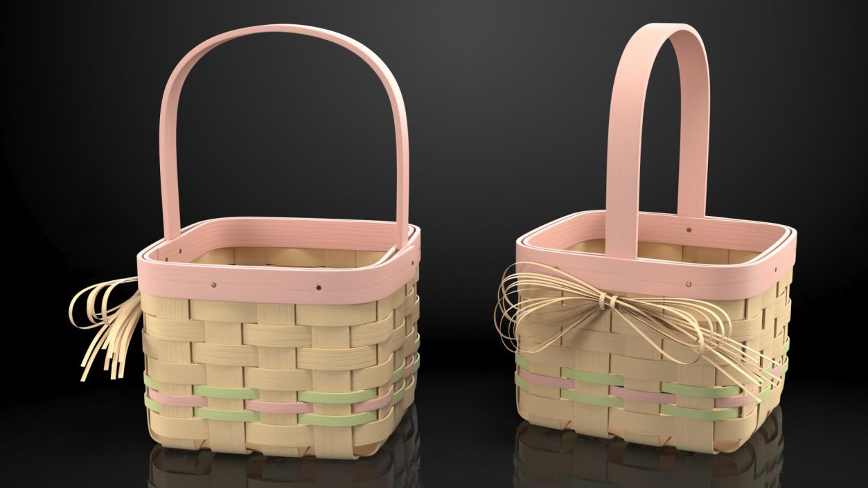 3D model Wicker Baskets Collection