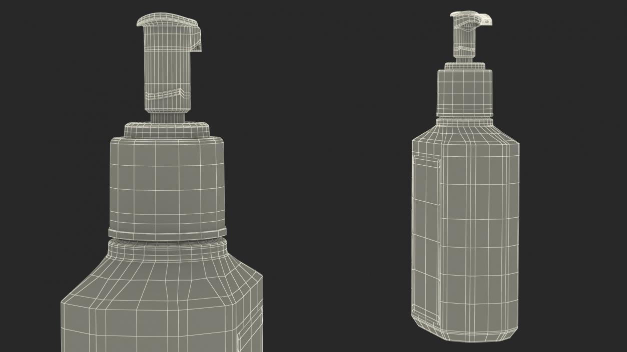 Labeled Sanitizing Gel Bottle with Dispenser 3D model