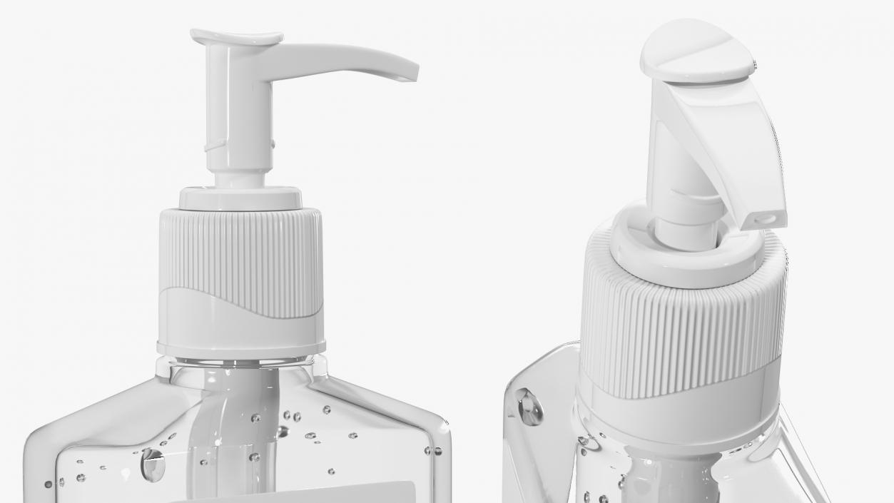 Labeled Sanitizing Gel Bottle with Dispenser 3D model