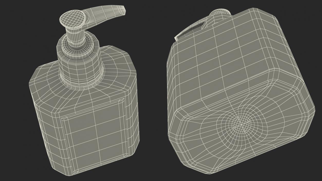 Labeled Sanitizing Gel Bottle with Dispenser 3D model