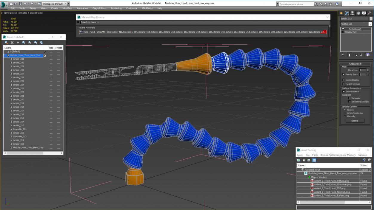 3D Modular Hose Third Hand Tool model