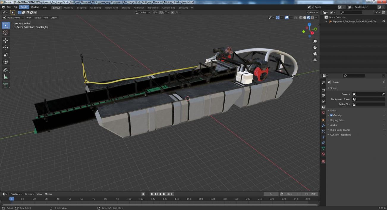 Equipment For Large-Scale Gold and Diamond Mining 3D model