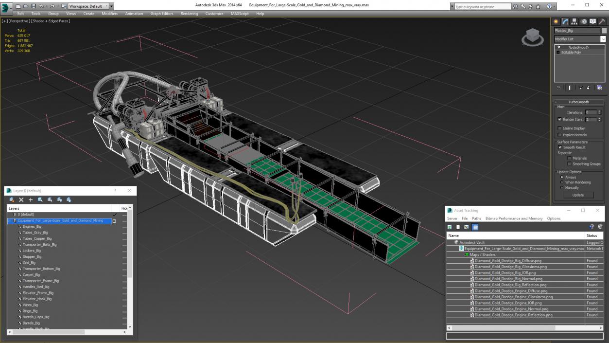 Equipment For Large-Scale Gold and Diamond Mining 3D model