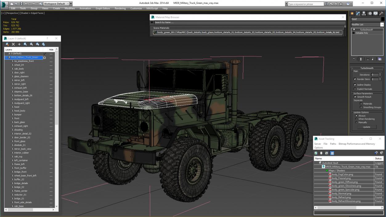 3D model M939 Military Truck Green