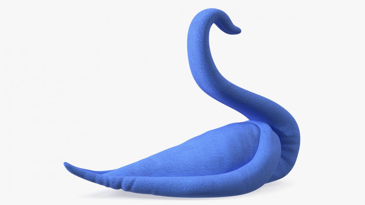 3D Elegant Blue Towel Swan with Folded Wings