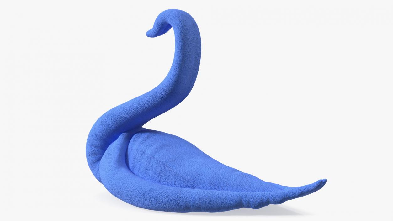 3D Elegant Blue Towel Swan with Folded Wings