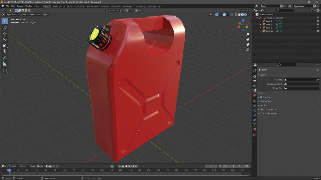 3D Fuel Container Canister model