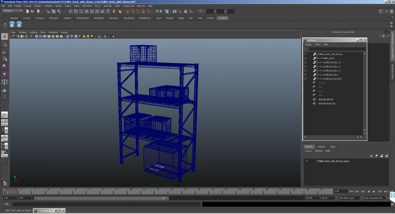 Pallet Rack with Boxes 3D