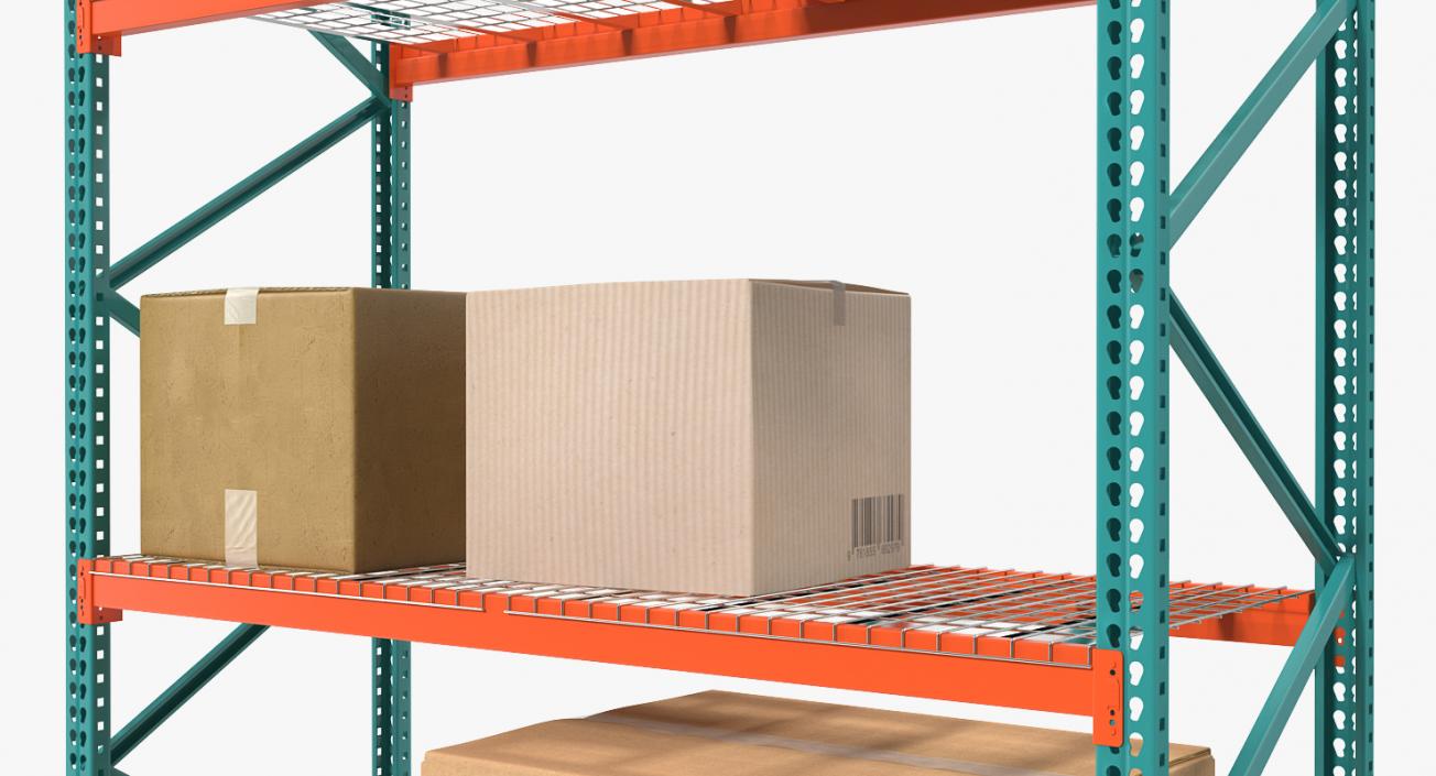 Pallet Rack with Boxes 3D