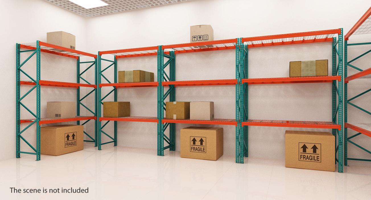 Pallet Rack with Boxes 3D