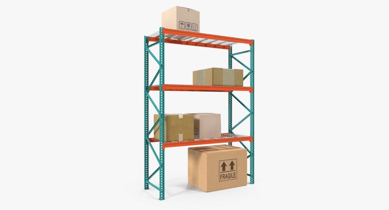 Pallet Rack with Boxes 3D